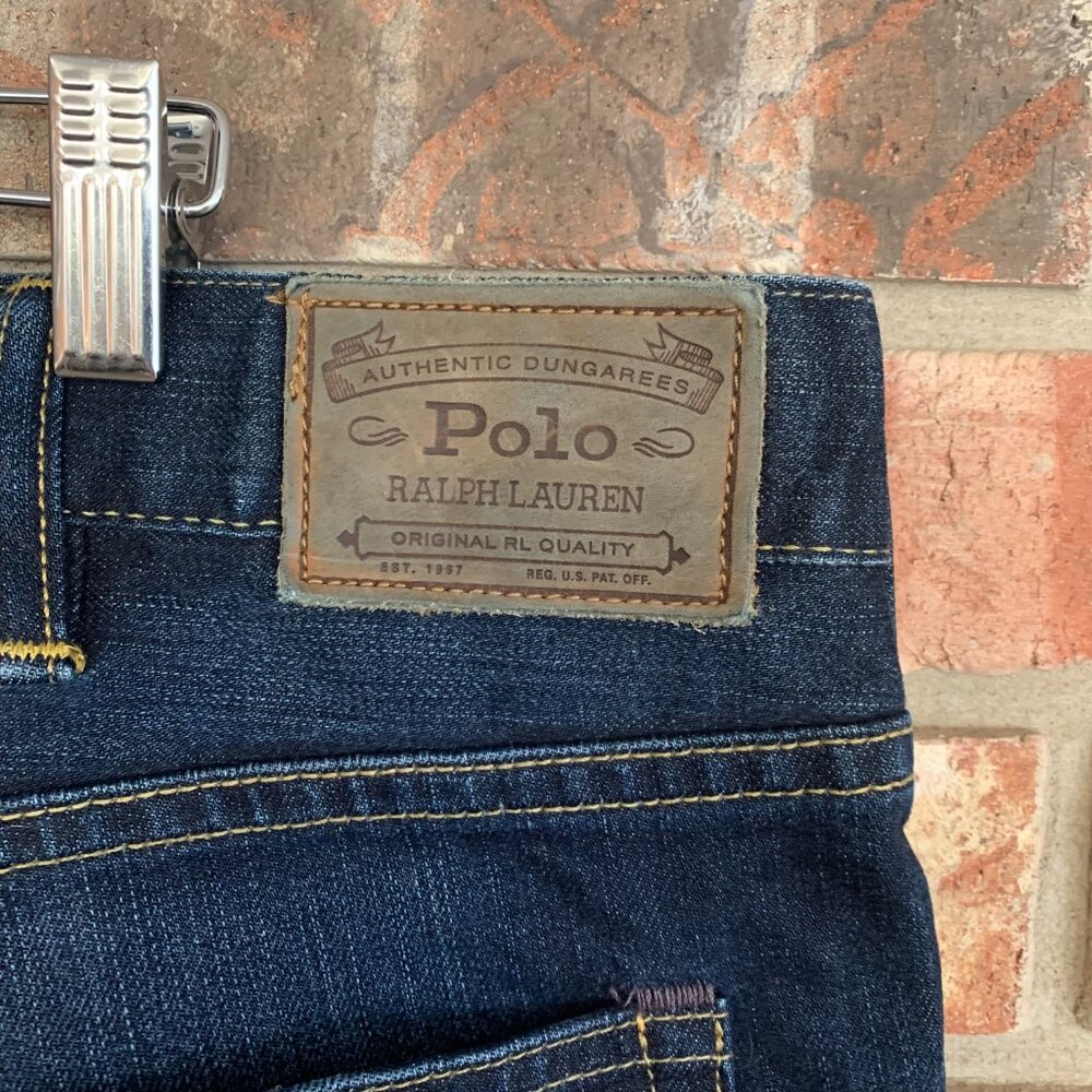 Polo Ralph Lauren Hampton Relaxed Men's 42T / 36 Dark Denim Straight Leg Jeans - Picture 7 of 14
